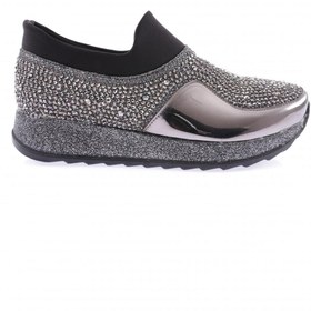Resim Dgn Akt-17-23Y Kadin Kalin Taban Kristal Taşli Sneakers Ayakkabı 