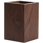 Resim Ganzhoushop Siyah Ceviz Ahşap Kalem Kutusu, Çok Amaçlı Masa Yazı Kırtasiye Düzenleyici Ahşap Kalemlik Bardaklar Ofis Okul Malzemeleri Depolama Kare Şekil 