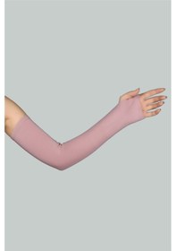 Resim Altobeh Kesik Parmak Geçmeli Penye Kadın Tesettür Kolluk - Koyu Pembe 