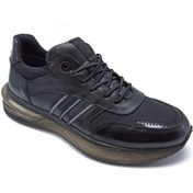 Resim LUCIANO BELLINI Erkek Siyah Hakiki Deri Sneaker 