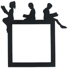 Resim Çocuk Odası Ahşap Priz Çerçevesi Dekorasyon Kitap Okuyan Çocuk Figürlü 