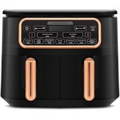 Resim Karaca Air Pro Cook Duo Ev Yemeği XXXL 8 Litre Airfryer Black Copper 8 Kişilik 