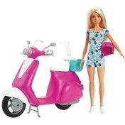 Resim Barbie Bebek - Scooter Playset Gbk85 Aksesuar Pembe 