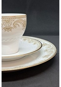 Resim Tirschenreuth Duble Vintage Kahve Fincanı 3 Parça 180 Ml Bej 