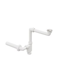 Resim Aqua Bagno Comfort Yer Kazandıran Lavabo Sifonu Ve Süzgeç - 2 Parça , Kolay Temizlenir, Ayarlanabilir Koku Önleyici Gide beyaz 