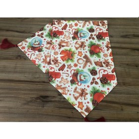 Resim Yılbaşı Desenli Runner Çok Renkli 