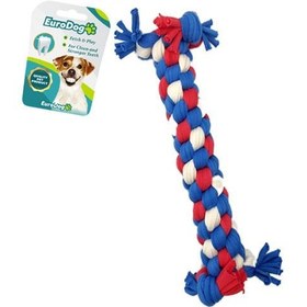 Resim Euro Dog Dumbell Diş İpi Köpek Oyuncağı Beyaz/Kırmızı/Mavi 14 Cm 
