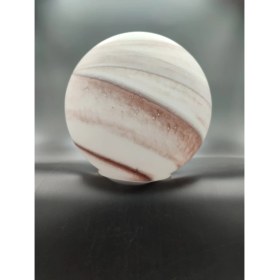 Resim Glob Avize Camı.beyaz-Kahverengi Renkte,desenli (ÇAP:15.00cm-DUY YUVASI:7.00cm) 