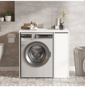 Resim Robin Home Diana Çamaşır Makinesi Dolabı Çekmeceli Beyaz 