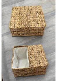 Resim Morponi Hasır 2 Bölmeli Çok Amaçlı Sepet- Patates&soğan Sepeti 39 Cm X 22 Cm Svr Kahverengi 