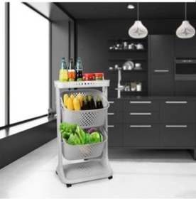 Resim İki Katlı Organizer Sepet - Sebzelik COSTP747G 