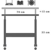 Resim Vivense Bambu Yükseklik Ayarlı Laptop Sehpası, Atlantik Çam, 70X40 