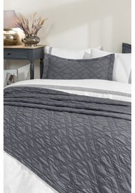 Resim Özdilek Veronica Çift Kişilik Yatak Örtülü Nevresim Takımı Gri 