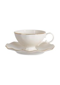 Resim 2 Kişilik 4 Parça Porselen Gold Yaldızlı Çay Neskafe Fincan Takımı 170 Ml Altın Fincan Seti -lilyum Gold 