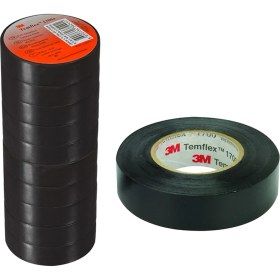 Resim 3m Temflex 1300E Pvc Izole Bant Siyah 10LUK Paket 0.13MM x 19MM x 0.13MM 