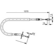 Resim Bosch 1987477860 - Fren Halatı Arka Sol Mercedes Sprınter B904 9 