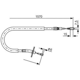 Resim Bosch 1987477860 - Fren Halatı Arka Sol Mercedes Sprınter B904 9 