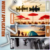 Resim KOETSU Dayanıklı Paslanmaz Çelik Baharlı Snap Klipsler - Kano Kürekleri & Kamp Çadır Çubukları için Kolay İtme Düğmesi Kilidi, Gümüş 