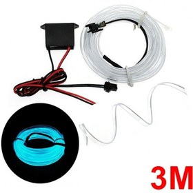 Resim Buz Mavisi Fitilli İp Neon Led Torpido Şeridi 3 Metre 