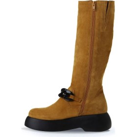 Resim Bueno Shoes Sarı Süet Kadın Dolgu Topuklu Çizme 01WV5302 01WV5302 