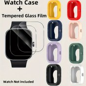 Resim Akıllı Saatler için Sert Cam Ekran Koruyucu (2+1 Set) Redmi Watch 4 için Uygun, Yumuşak ve Dayanıklı Silikon Kasa, Saat Aksesuarları. 