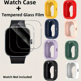 Resim Akıllı Saatler için Sert Cam Ekran Koruyucu (2+1 Set) Redmi Watch 4 için Uygun, Yumuşak ve Dayanıklı Silikon Kasa, Saat Aksesuarları. 