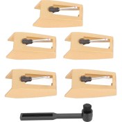 Resim 5 Adet Plak Çalar Iğnesi Yedek Pikap Iğnesi Temizleme Fırçası ile Victrola Için Crosley Için Ion Için Boytone Için (Yurt Dışından) 