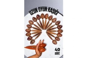Resim Bfs Uzun Oyun Kaşığı Halk Oyunu Kaşığı - Kına Kaşığı Uzun Saplı Zeybek Oyun Kaşığı 40 Adet 