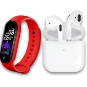 Resim Renkli Ekranlı M4 Akıllı Bileklik ve Mini Bluetooth Kulaklık Seti 