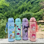 Resim Sanrio 800ml Büyük Kapasiteli Pipetli ve Kilitli Su Matarası, Dayanıklı PC Malzeme, Sızdırmaz Açılır Kapak, Parlak Karakter Tasarımı, Seyahat, Ofis, Tatil için Hidrasyon, Tatil Alışverişçileri İçin Özel Hediye 