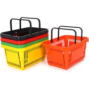 Resim Rafburada® 22 lt Taşıma Kapasiteli Plastik Alışveriş El Sepeti 