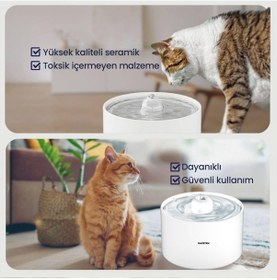 Resim Haustier Wf013 Seramik Otomatik Kedi Su Sebili Seramik 