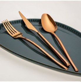 Resim Jumbo 5500 84 Parça 12 Kişilik Çatal Kaşık Bıçak Seti Titanyum Bronz 