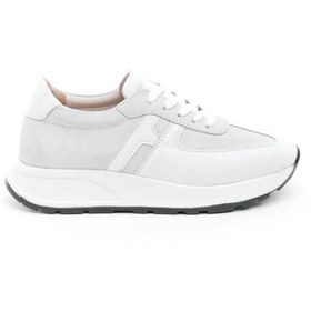 Resim Derinet Hakiki Deri Bağcıklı Comfort Taban Kadın Sneaker 