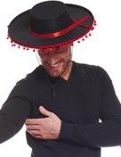 Resim Nessiworld Kırmızı Ponponlu Siyah Renk Yetişkin İspanyol Şapkası 