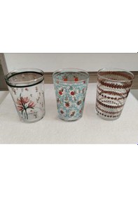 Resim Rak Le Dekorlu Cam Meşrubat,su Bardağı 510 Cc - 3'lü Set Şeffaf 