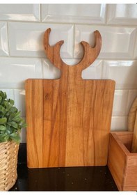 Resim Doğal Ahşap Dekoratif Geyik Kesme Tahtası Ahşap 