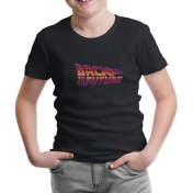 Resim Lordd T-Shirt Lorddd T-Shirt Back To The Future - Logo Siyah Çocuk Tshirt 