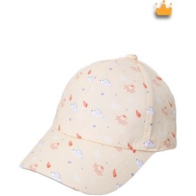 Resim Kitti 1-3 Yaş 50cm Kız Bebek Çocuk Yazlık Desenli Ayarlanabilir Şapka Kep Y2310003 Sarı 
