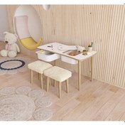 Resim Montessori Çocuk Masası Oyun Masası Aktivite Masası Beyaz 