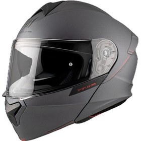 Resim Mt Genesis FU935SV Solid A2 Matt Titanium Çene Açılır Motosiklet Kaskı Gri 