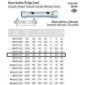 Resim İzeltaş Kovan Anahtar 16 x 17 mm(1800 07 1617) 