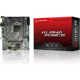Resim Arktek Alpha Force, AK-H510M Eg Vs, 2xddr4, M.2, 2x Hdmı, Dp, 10-11.nesil, LGA1200 Soket, Anakart 