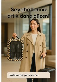 Resim Morbebe Valiz Düzenleyici I Ayakkabı Taşıma Çantası I Bavul Içi Düzenleyici I Ayakkabı Taşıma Kutusu Bej 