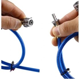 Resim Bisiklet Halat Zincir Kilidi 65 cm Çelik Kilit Çap 7 mm Ø Hırsız Önleme Güvenlik 1 Adet 