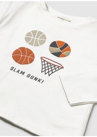 Resim Mayoral Uzun Kollu Erkek Bebek T-shirt 2060 Krem 