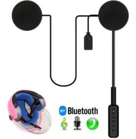 Resim Dynego Bluetooth 5.0 Şarj Edilebilir Eller Serbest Motosiklet Kulaklık Kask Kulaklık 