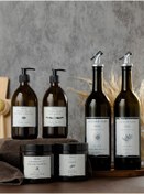 Resim 3 Lü Set 6 Parça 250 ml 2 Li Cam Sıvı Sabunluk 2 Li Pamukluk 2 Li Cam Yağdanlık Şişesi 