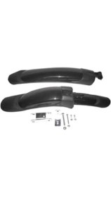 Resim Mtb Bisiklet Plastik Sport Çamurluk Takımı Siyah 24 - 26 Jant Ön Arka 