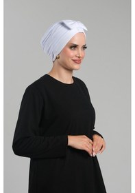 Resim Hürrem Bone Beyaz Pratik Hazır Geçmeli Fiyonklu Bone Sandy Çift Taraflı Çapraz 3007b 42 Beyaz 
